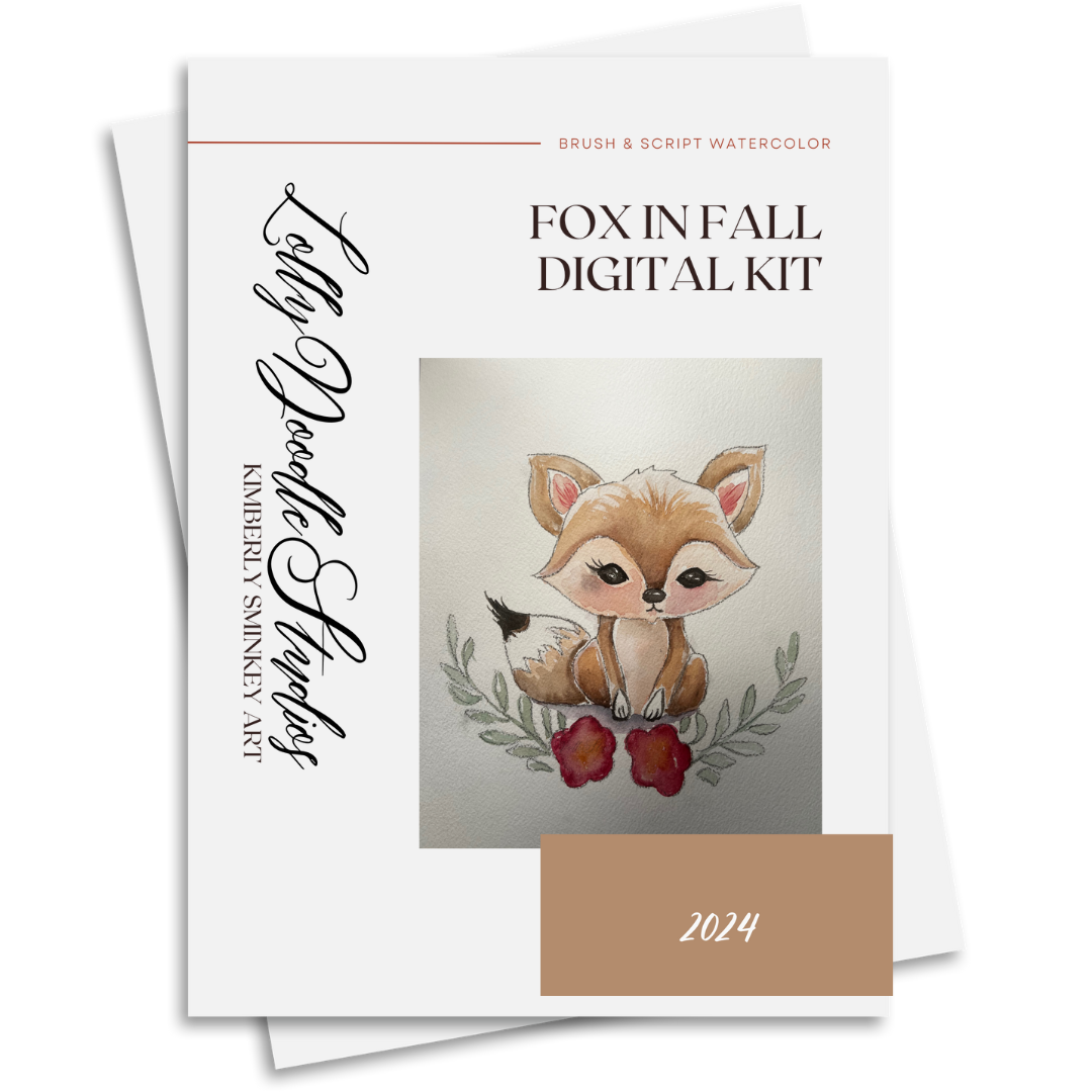 Fox in Fall - Digital Watercolor KIT Pattern ONLY- Instant Download