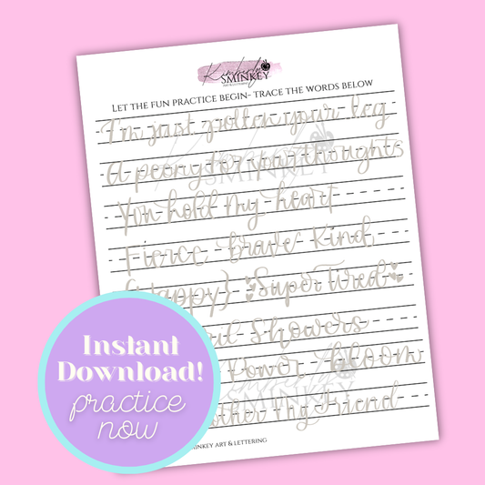 Mother's Day, Spring, Flower Power Punny Lettering Phrases | One-Page Creative Practice Download