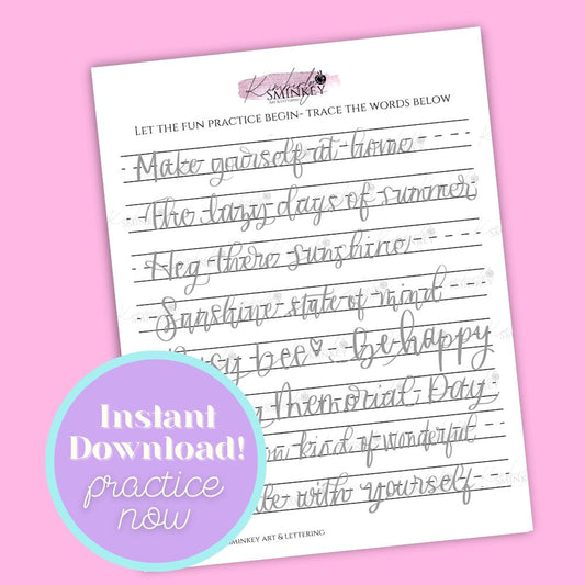 Summer & Bee Themed Punny & Fun Lettering Phrases | One-Page Creative Practice Download