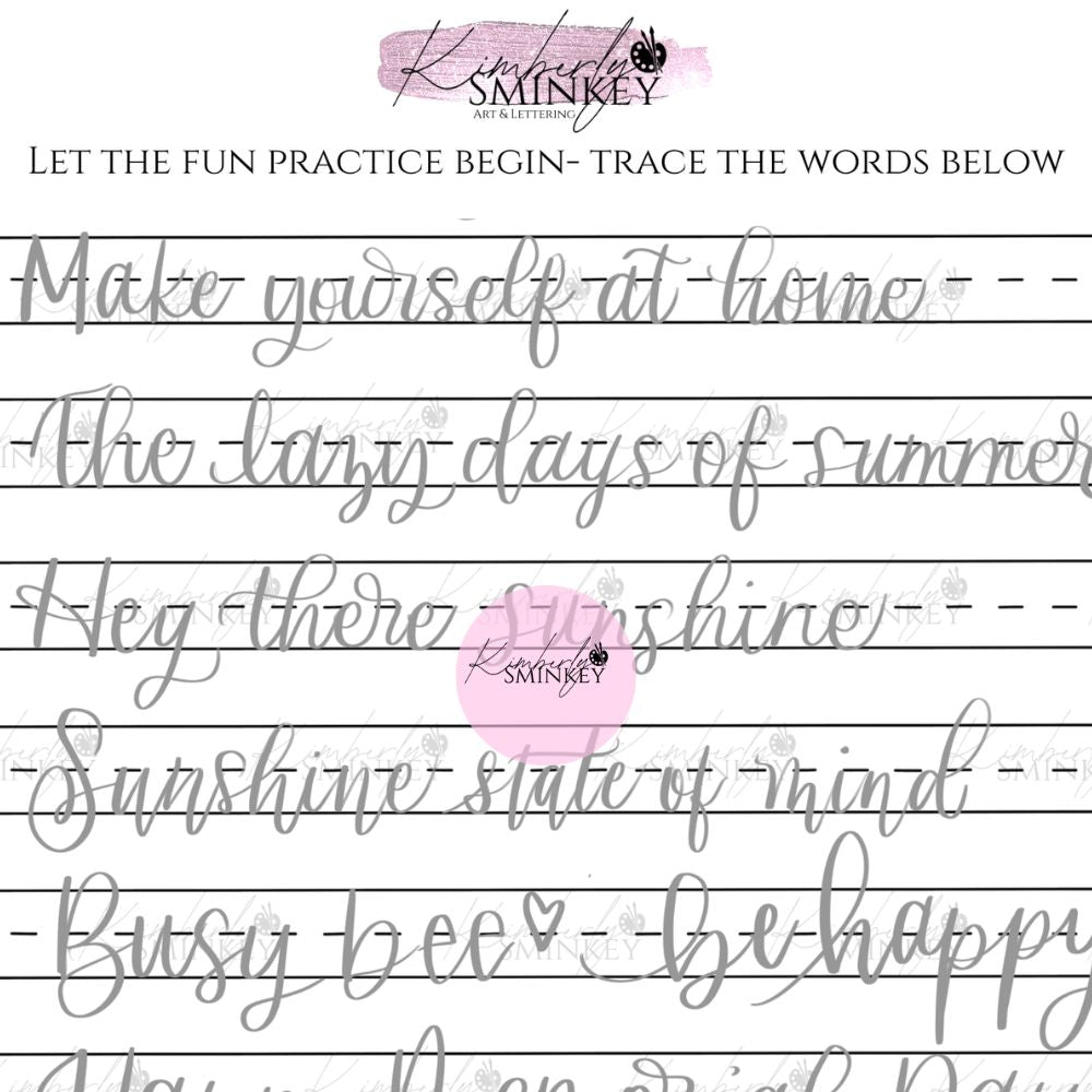 Summer & Bee Themed Punny & Fun Lettering Phrases | One-Page Creative Practice Download