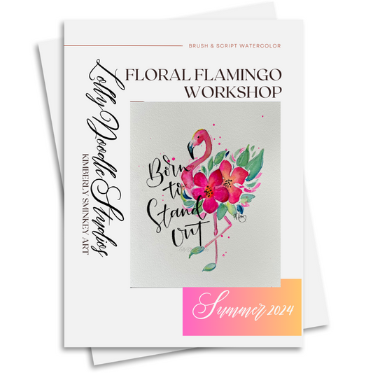 Floral Flamingo Watercolor & Lettering Kit