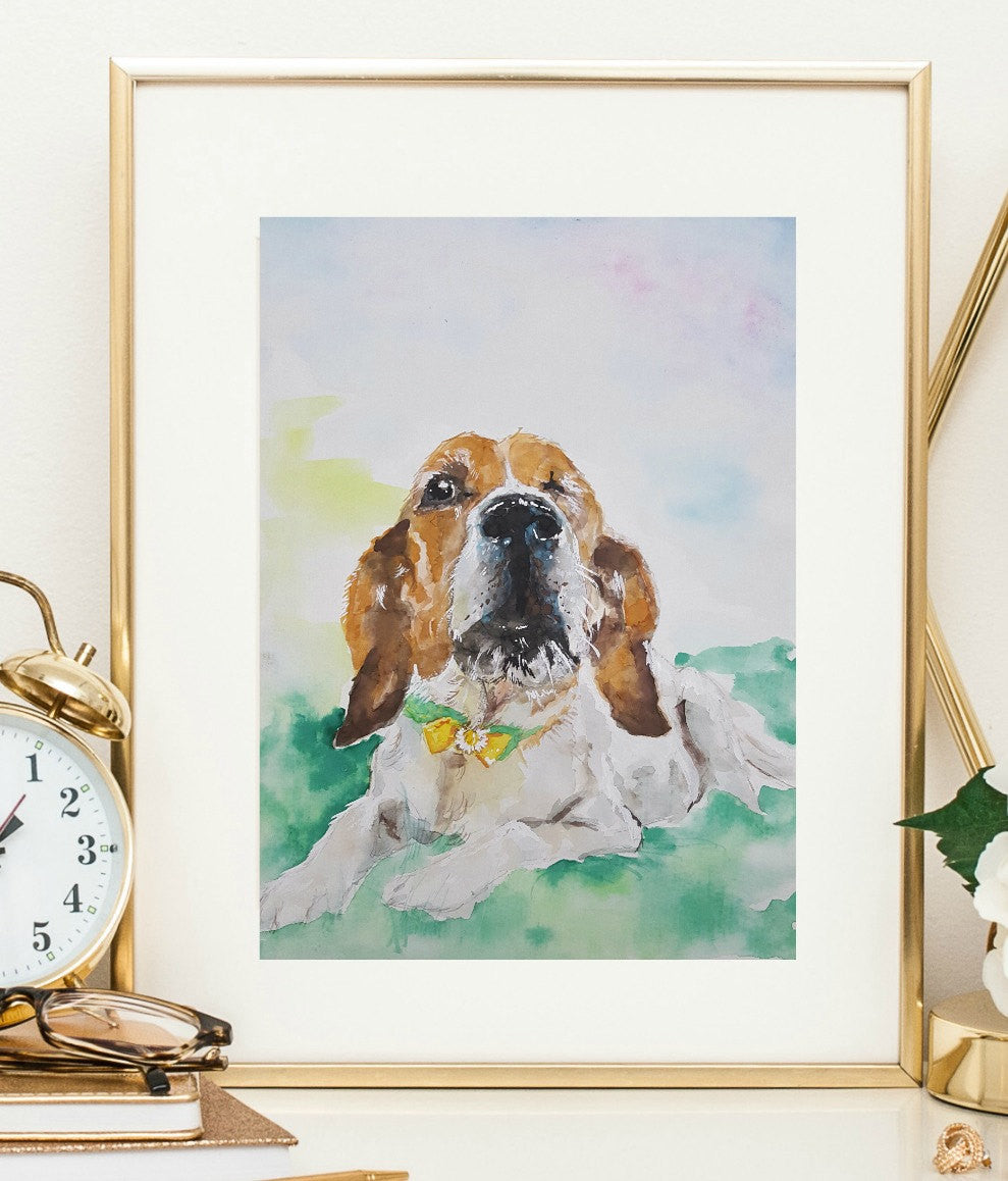 Pet Portrait Original Watercolor rendering